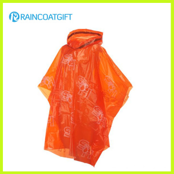 Disposable PE Rain Poncho with Drawstring Hood